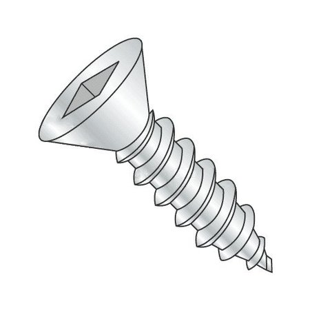 NEWPORT FASTENERS Self-Drilling Screw, #10 x 2 in, Zinc Plated Steel Flat Head Square Drive, 1400 PK 601070-1400